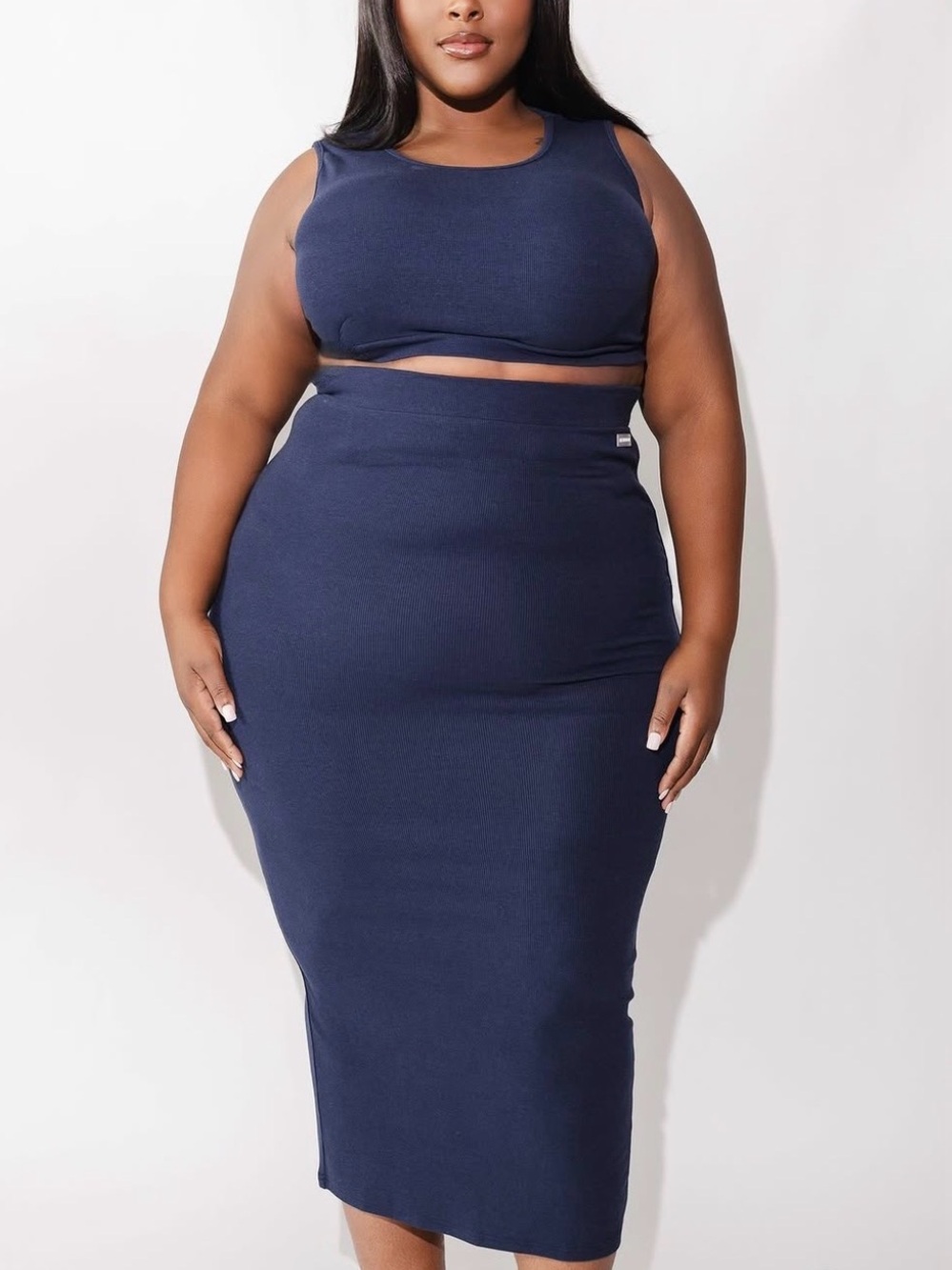 Fancy Homebody Signature Ribbed Crop Tank and Skirt NWT